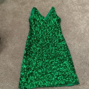 Green sequence dress
